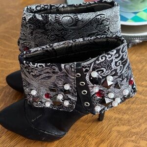 Elegant Black and Silver Embellished Women's Shoes